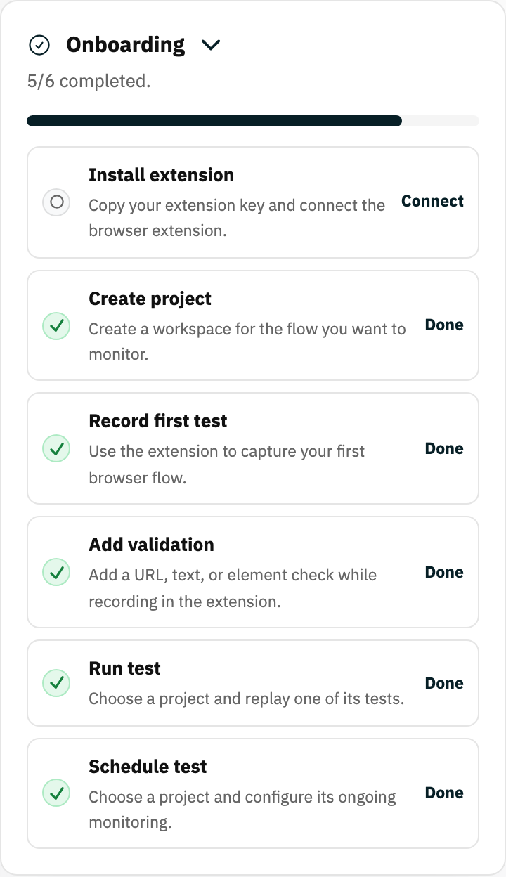 Onboarding checklist