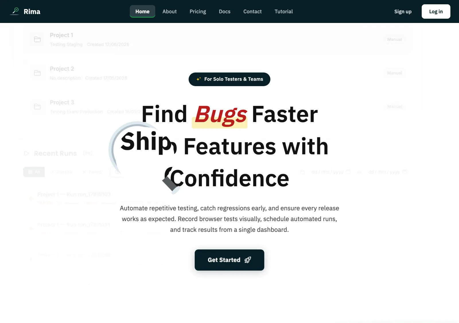 The Rima home page